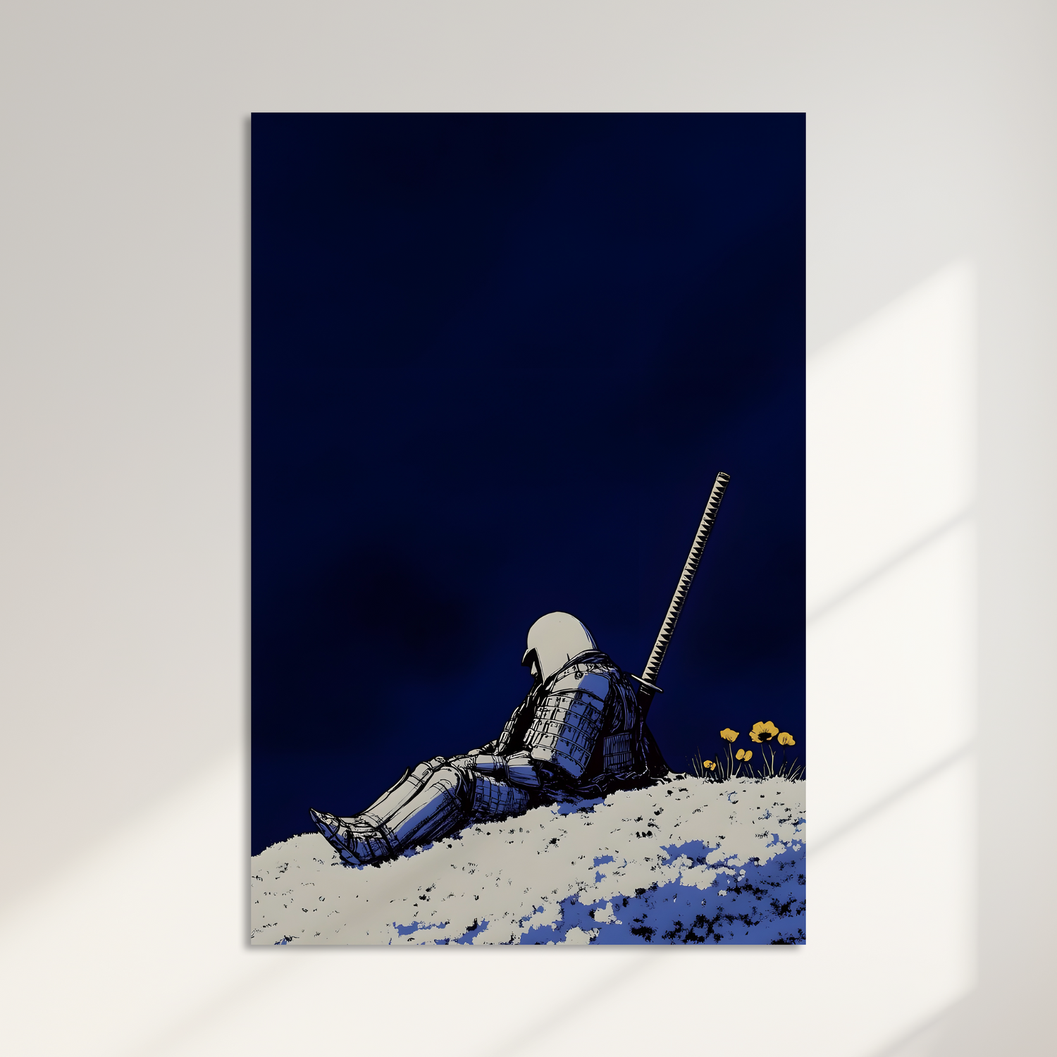 Japanese Samurai Acrylic Poster – Resting Warrior