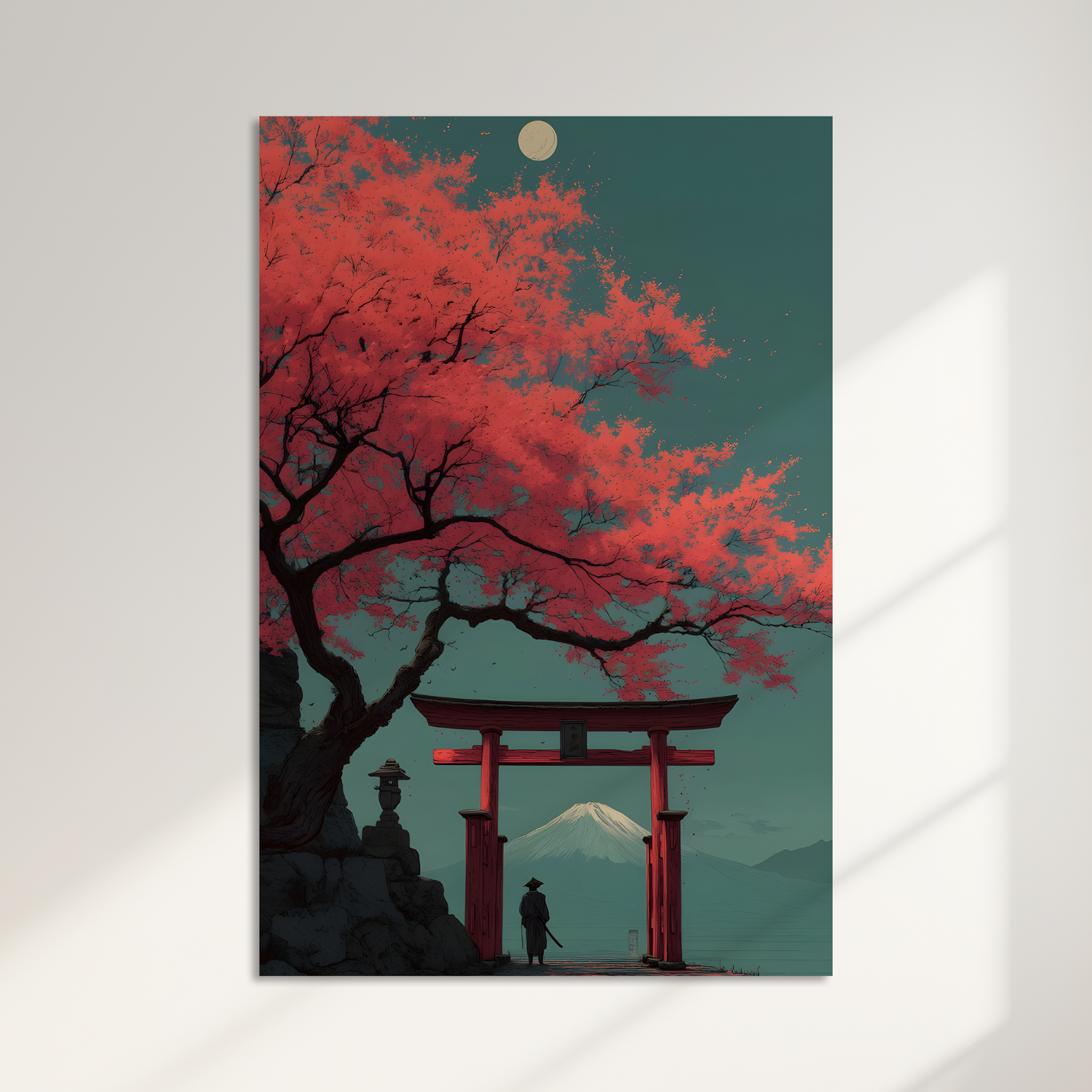 Japanese Sakura Wall Art – Torii Gate Landscape