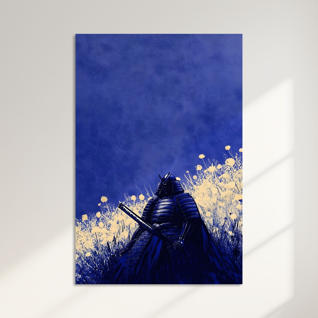 Neo Japanese Art Print – Armored Samurai Landscape
