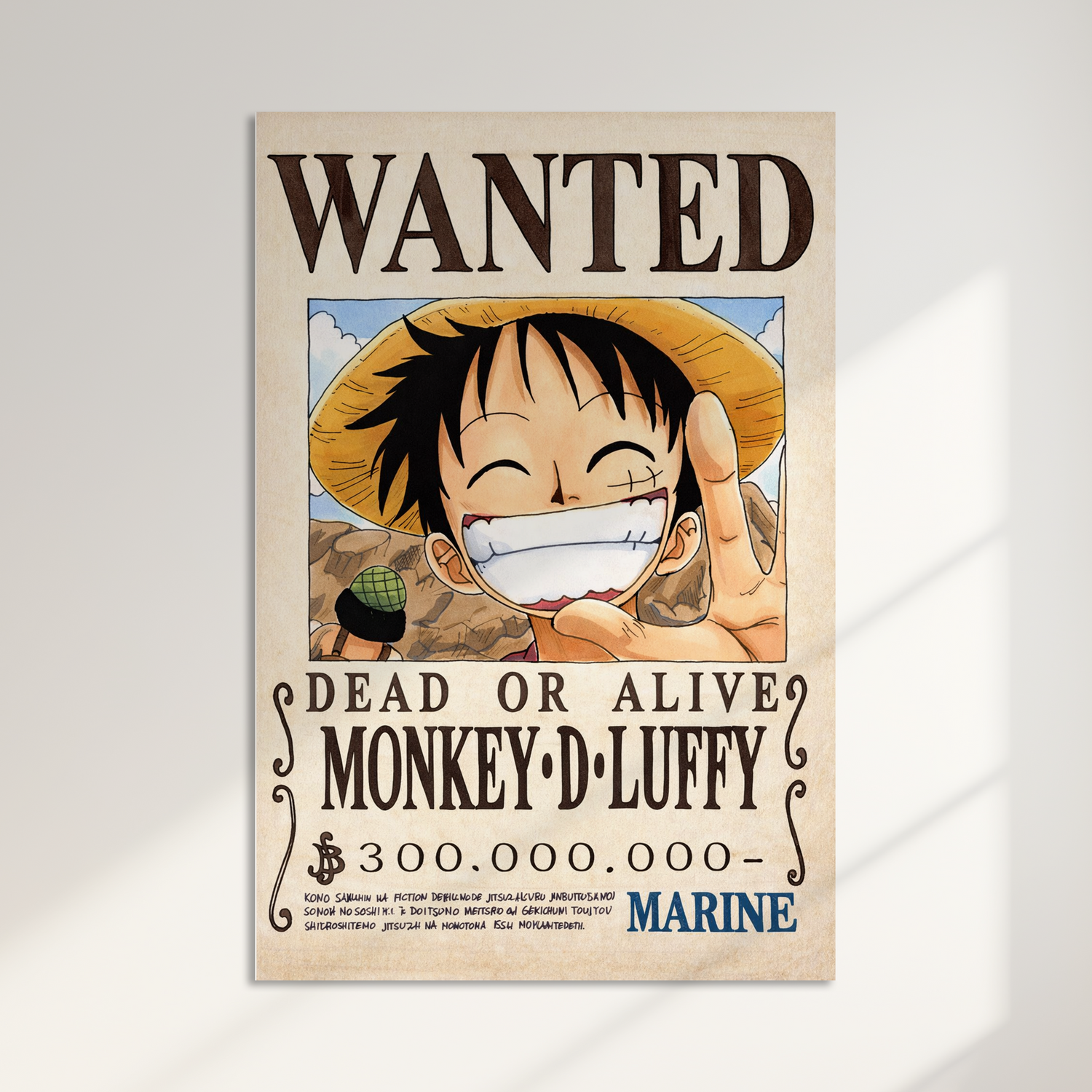 One Piece Acrylic Poster - Luffy Wanted Poster